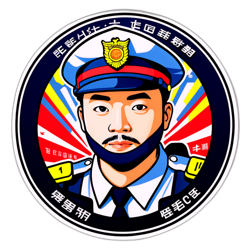 交通警察英雄形象贴纸