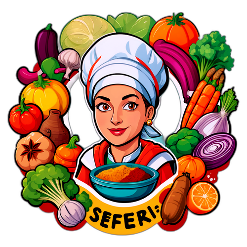 Ételkészítő portréja friss ízekkel