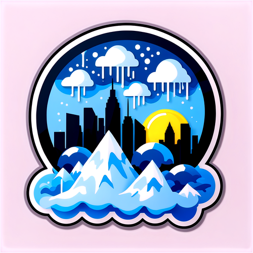 Freezing Drizzle Skyline Sticker