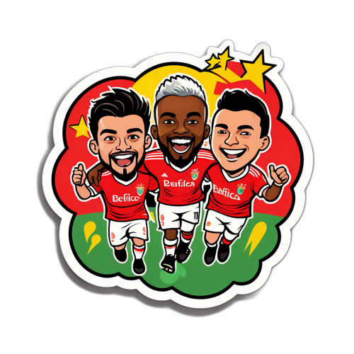 Stiker Ceria Gabungan Logo Benfica dan Tondela