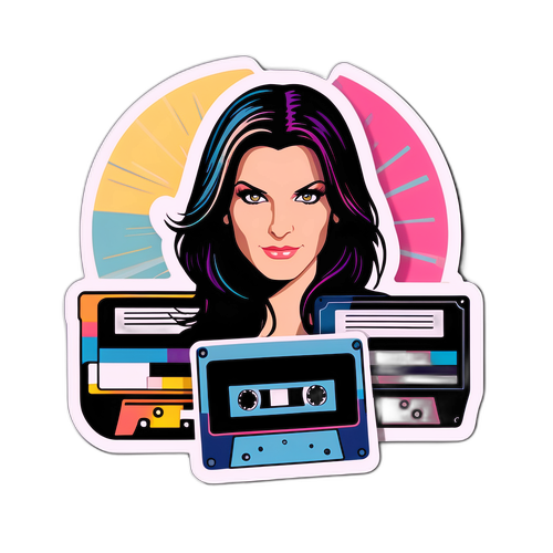 Adesivo retro a tema Laura Pausini