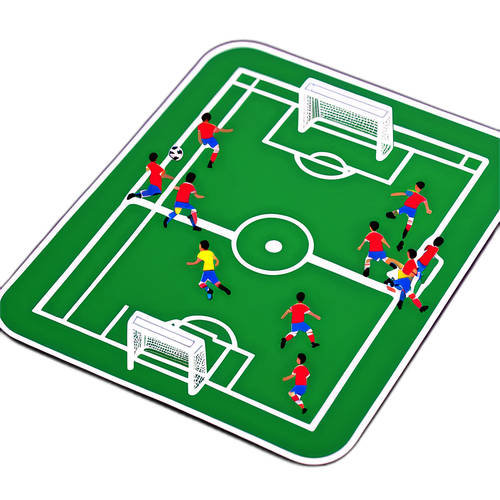 Campo de Futebol Miniatura com Jogadores em Ação