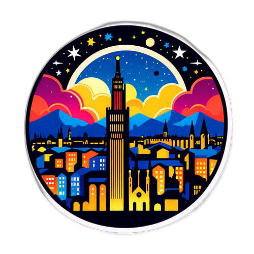 Fantastisk nattvy över Milano