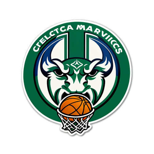 Sticker ng Baskebol: Celtics at Mavericks