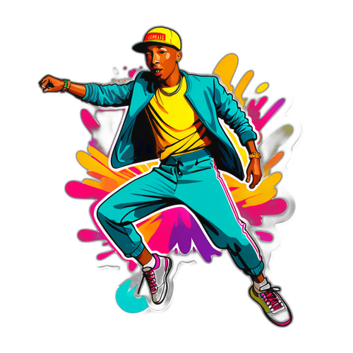 Sticker van een dynamische dansuitvoering