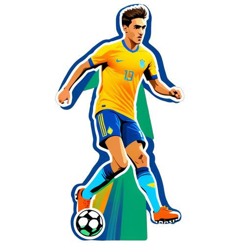 Sticker đẹp của Ferran Torres trong tư thế trình diễn kỹ thuật bóng đá