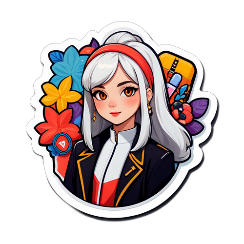 Стикер Акинсина как икона моды с стильными аксессуарами