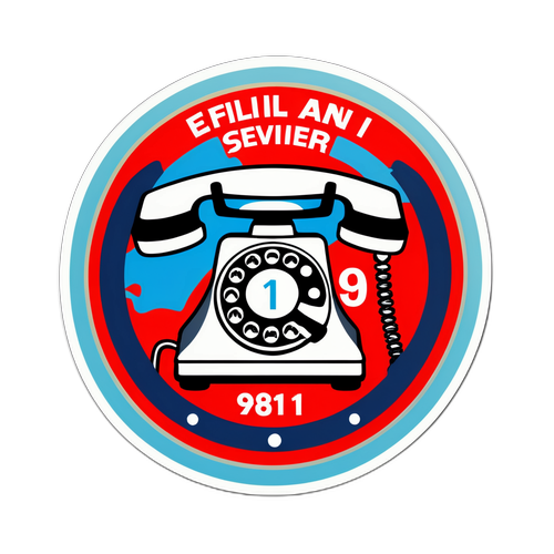 สติ๊กเกอร์โทรศัพท์เก่า 911 พร้อมสัญลักษณ์การช่วยชีวิต