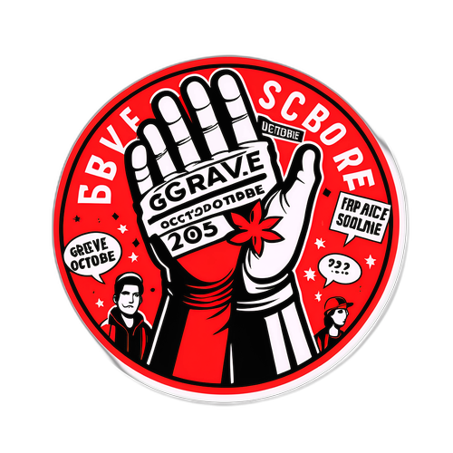 Sticker voor de 'greve 2 oktober 2025'