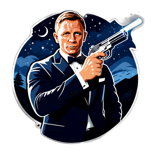 Elegant klistermärke med Daniel Craig som Bond