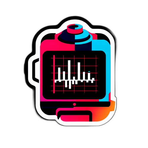 Наклейка с графиком Downdetector на фоне перезагрузки компьютера или телефона