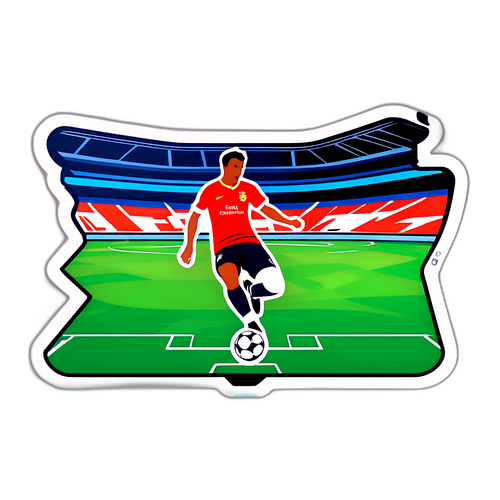 Stiker Dinamik Pemandangan Padang Bola Sepak