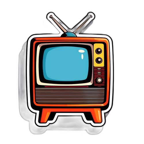 Autocolant Retro cu Televizor Vechi