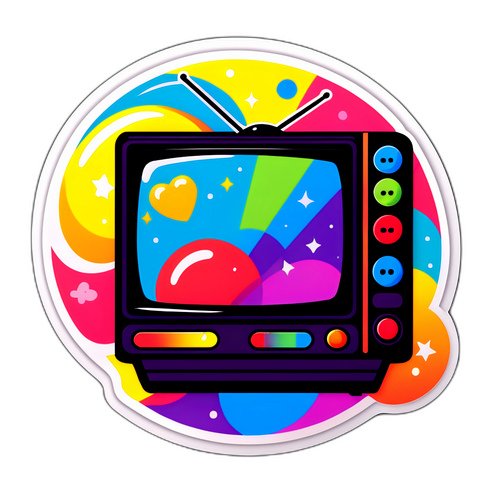 90er Jahre TV Aufkleber