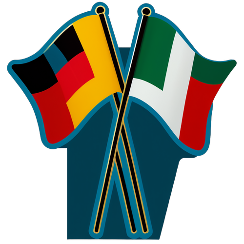 Sticker mit den Flaggen von Deutschland und Italien