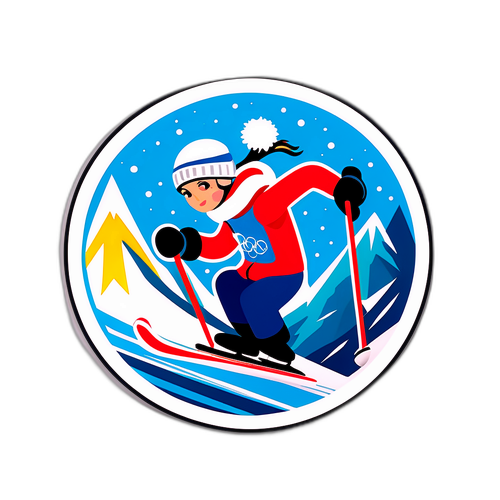 Hình dán thể thao mùa đông vui nhộn cho Thế vận hội mùa đông 2026