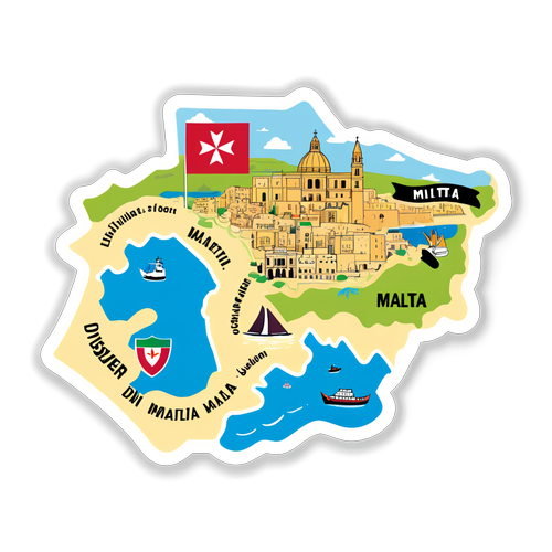 A adesivo do mapa de Malta