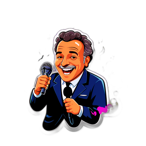 Adesivo di Beppe Convertini con Microfono