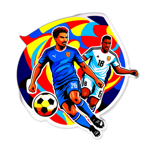 Sticker artistic reprezentând fotbalul
