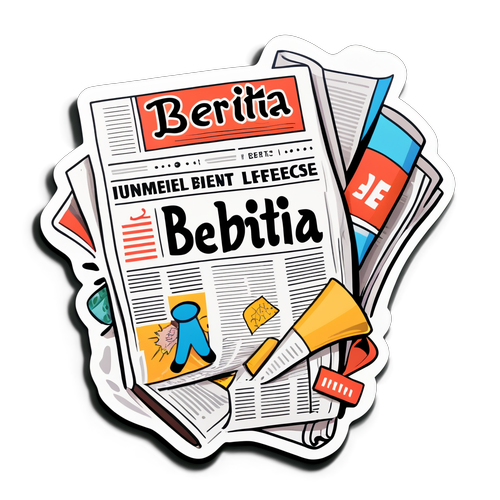 Sticker Koran Bergambar 'Berita'