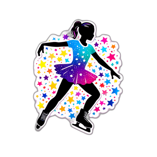 Figurskridsko med färgglada glittrande stjärnor