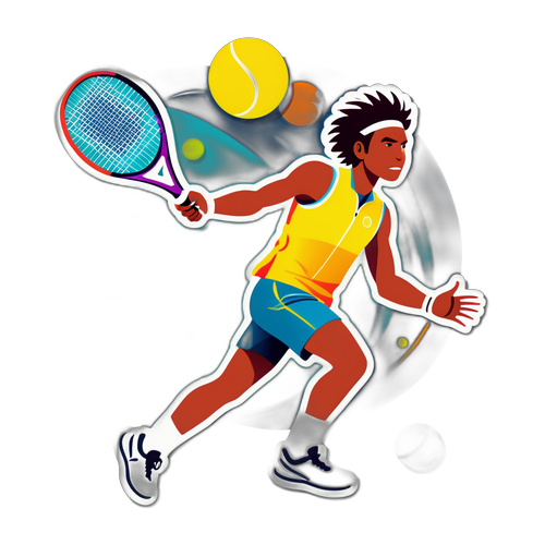 Giocatore di tennis colorato