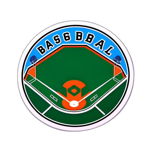 高校野球にインスパイアされたリアルな野球場のデジタル描写のステッカー