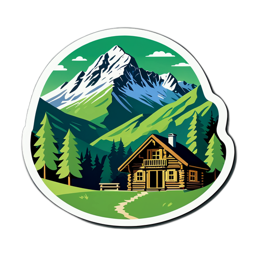 Sticker van een berglandschap in Savoie