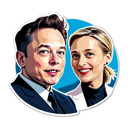 Sticker-Design mit Elon Musk und Alice Weidel