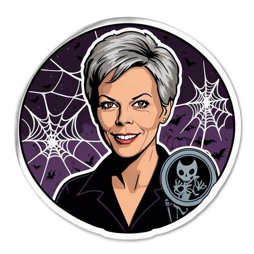 Playful Illustration of a Classic Horror Movie Star