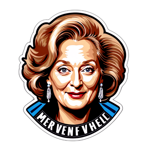 Vintage Movie Poster Style Sticker of Meryl Streep