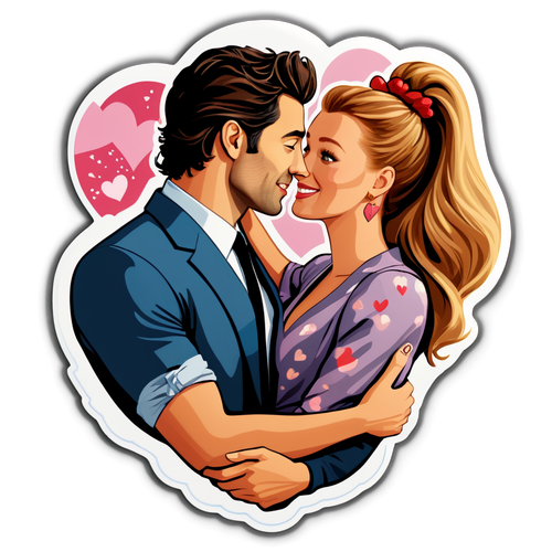 Autocollant romantique de Blake Lively et Justin Baldoni