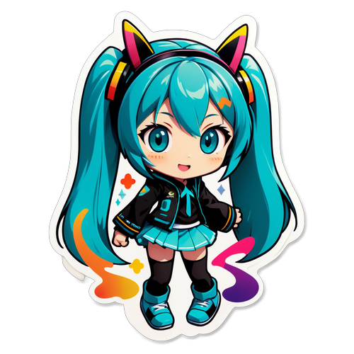 Vibrant Hatsune Miku Sticker