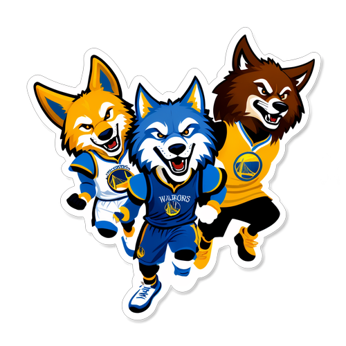 Adesivo Estilizado dos Warriors e Timberwolves