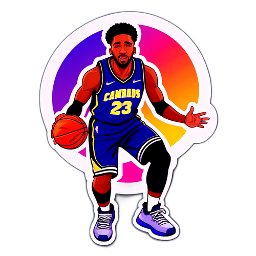 Dynamic Basketball Action Sticker Featuring Omarion Hampton