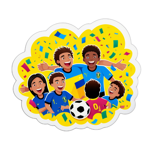 Vibrante Viering van een Voetbalwedstrijd