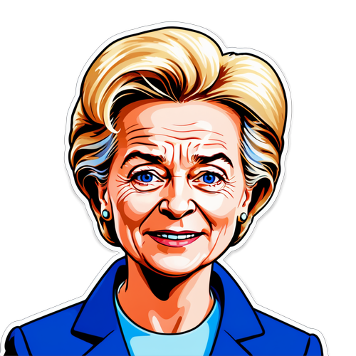 "De Kracht van Europa: Ursula von der Leyen's Onverzettelijke Leiderschap in Één Sticker!"