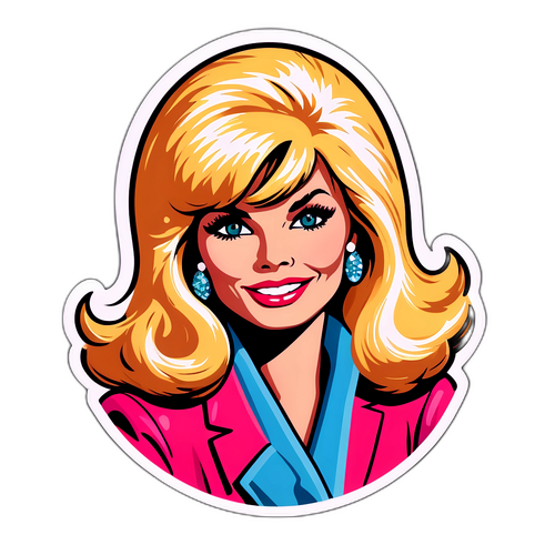 Nostalgisk klistermärke med glamorös Loni Anderson