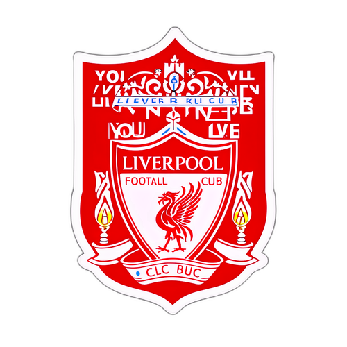 โลโก้สติกเกอร์สำหรับสโมสรฟุตบอลลิเวอร์พูล พร้อมคำว่า 'You'll Never Walk Alone'