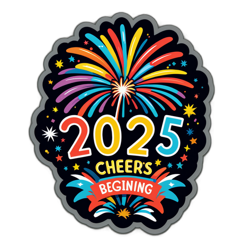 Cheers to New Beginnings 2025 Sticker