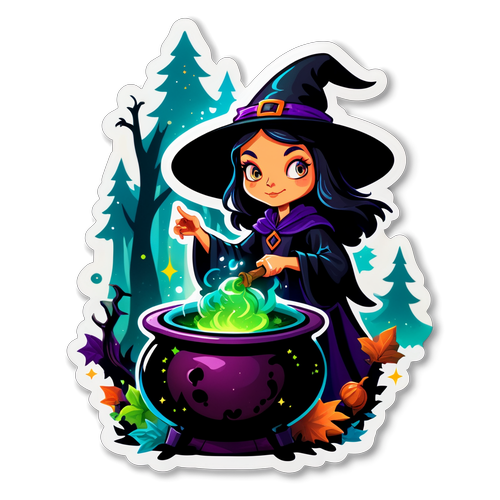 Magical Witch in the Enchanted Forest: Discover the Secrets of the Cauldron!