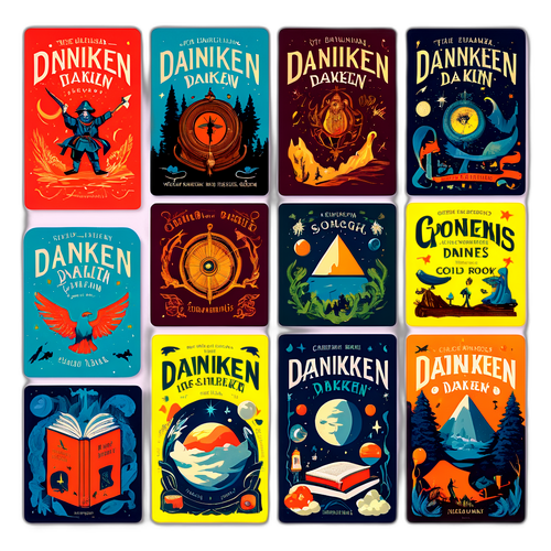 Erich von Däniken könyveinek borítói kreatív illusztrációkkal