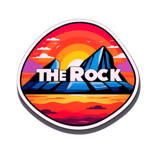 Suuri kivimäinen tarra, jossa lukee 'The Rock'