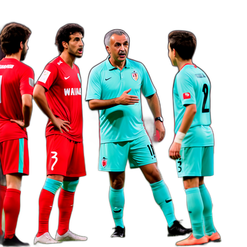 Walid Regragui geeft instructies aan spelers