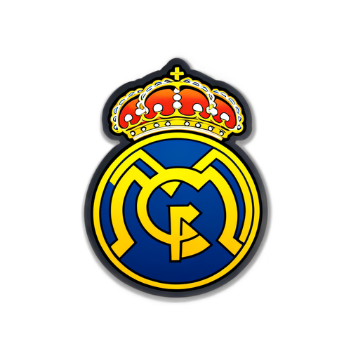 Sticker con el logo del Real Madrid y 'Hala Madrid' en dorado