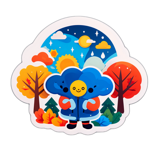 계절을 표현하는 창의적인 캐릭터 스티커 디자인