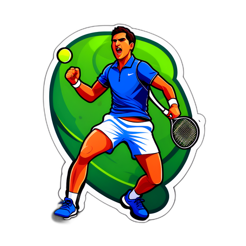 Energetisches Sticker zur Feier von Carlos Alcaraz' Aufstieg im Tennis