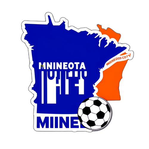 Stiker Bertema Minnesota dengan Bola Sepak