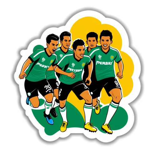 Stiker Pemain Persebaya Surabaya Melawan Borneo FC