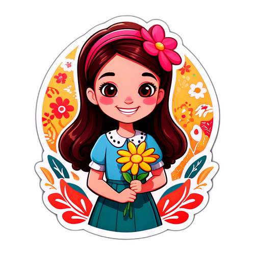 Francesca Fialdini: Personaggio Cartone Animato con Fiore